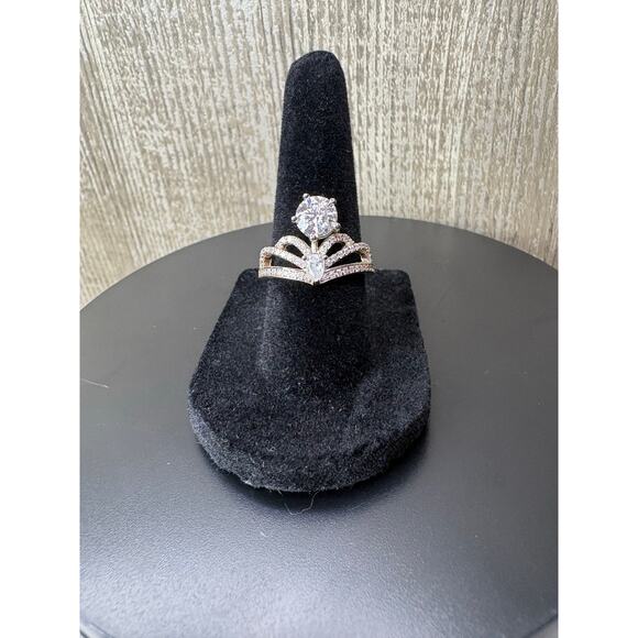 NEW 1ct Moissanite Crown Ring - 925 Sterling Silver, Sz 7 - Picture 8 of 8